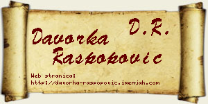 Davorka Raspopović vizit kartica
